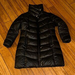 Women's SHINY Black Puffer Coat